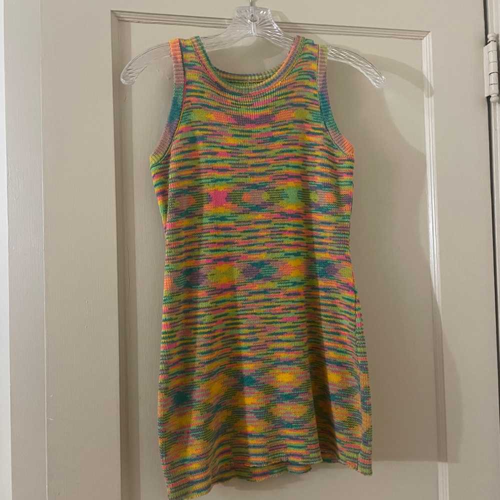 Multicolor Knit Sleeveless Tunic